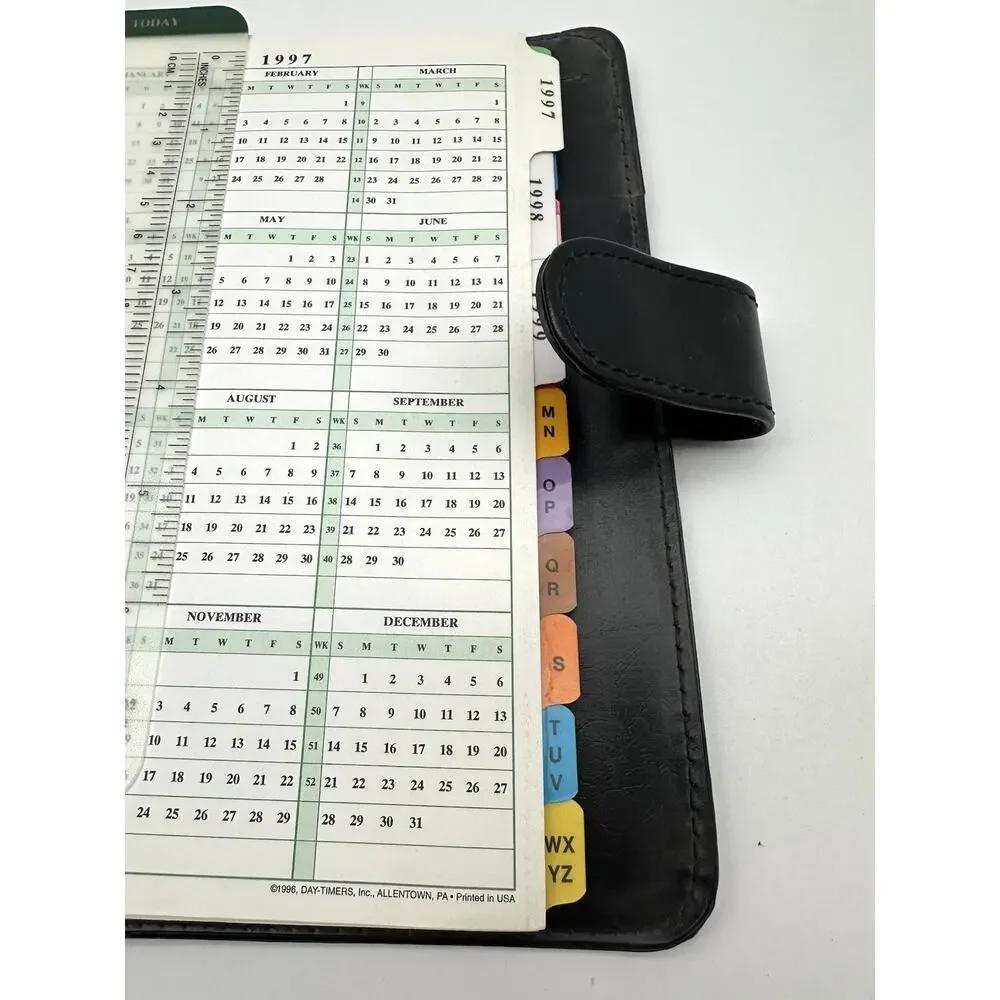 Vintage Lot Of 3 Franklin Covey Daytimer Ring Binder Organizer Black Red